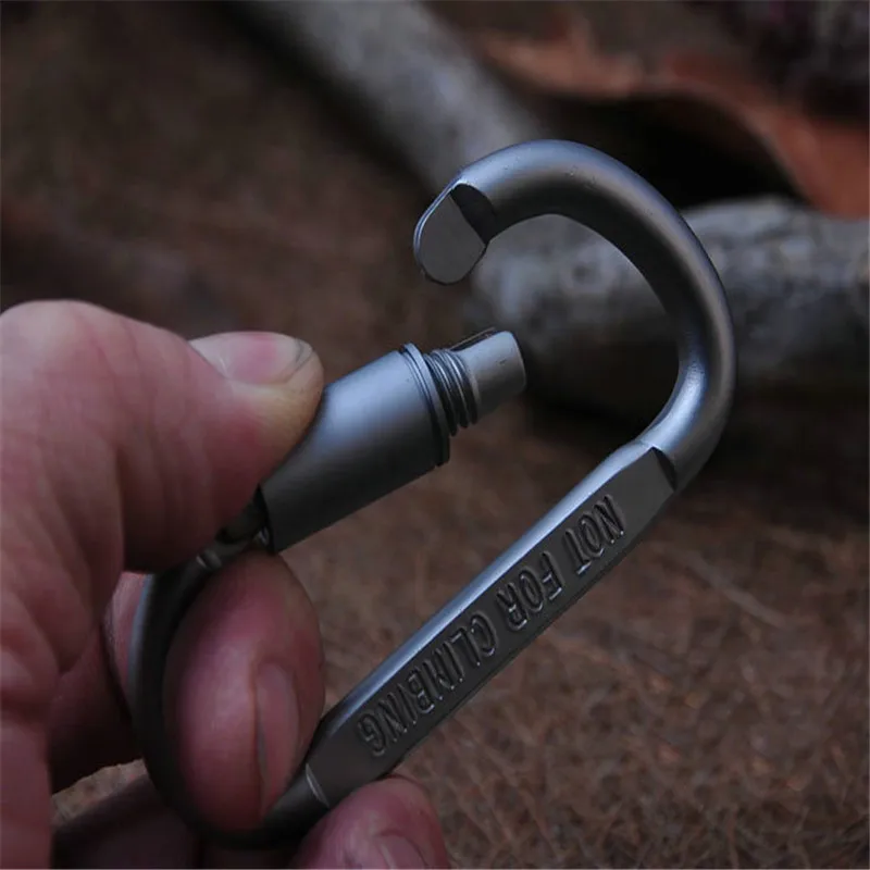 Free delivery of D type aluminum alloy carabiner climbing Keychain hook