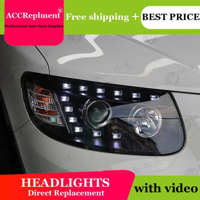 Авто. PRO 2006 2012 для Hyundai IX45 фары Santafe светодиодный DRL Противотуманные ксеноновые