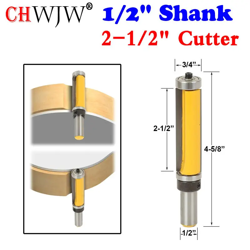 1/2 Inch Shank Flush Trim Router Bit Woodworking Tool 
