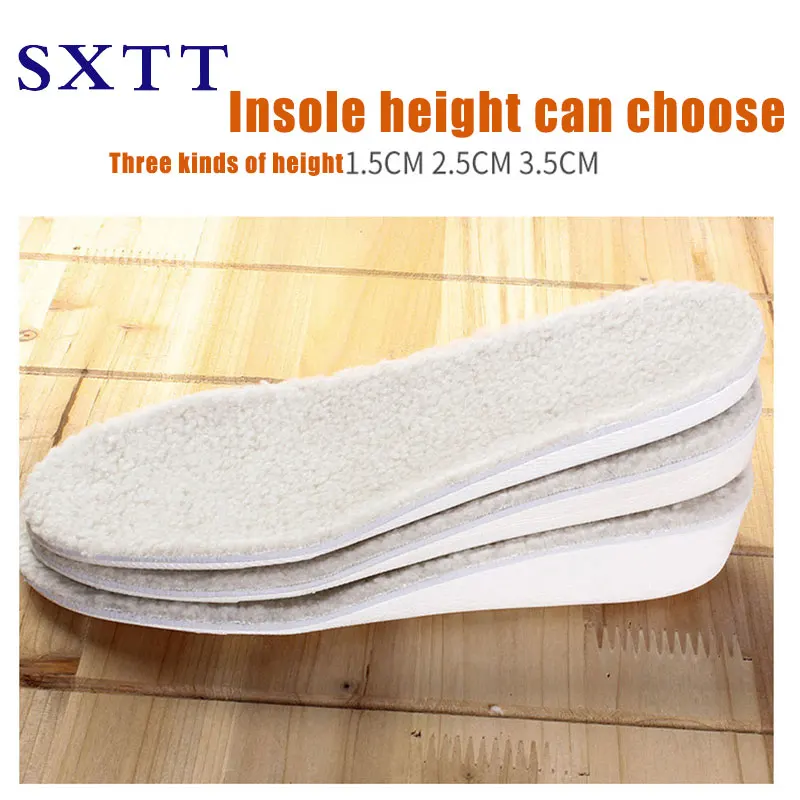 

SXTT heated insole comfortable and warm anti-odor lamb hair EVA white stealth height increase soles higher insoles snow boots