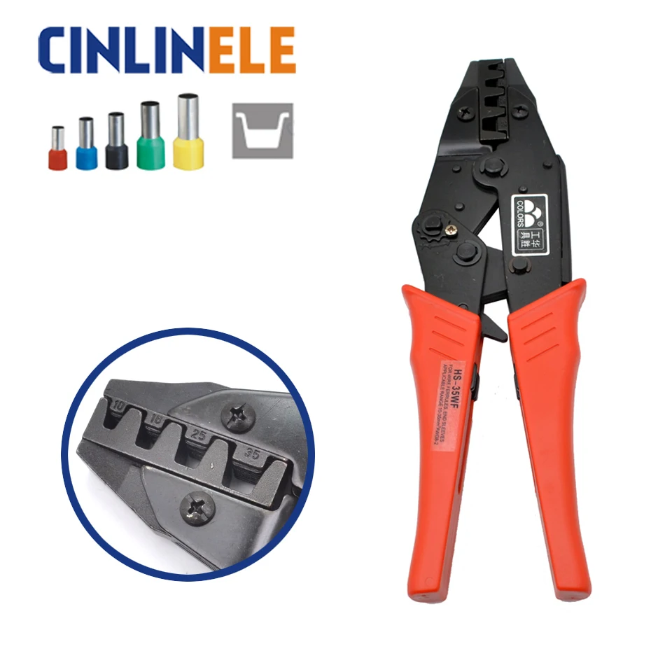 

HS-35WF 10 15 25 35mm 7-2AWG Crimp Pliers Multi Hand Tools Large size Tube Bootlace Terminals Crimping alicate 9 Inch