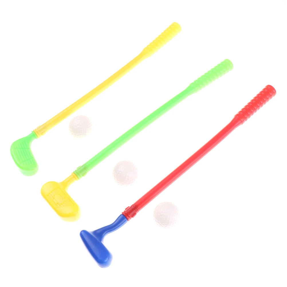 Hot Sale 3 Golf Clubs + 3 Golf Ball Toy Mini Golf Game Sports for Baby Grasping Ability Developing Children Kids Golf Club Toys