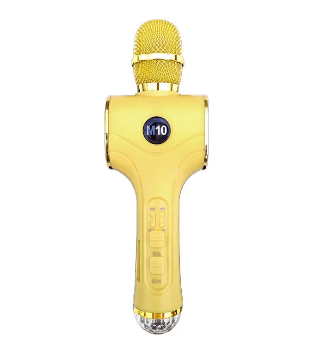 

Led Light Karaoke Microphone Colorful Neon Sing K Song, Wireless Bluetooth Microfono for Mobile Phone XDS-M10