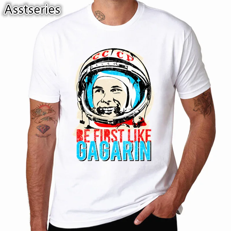 CCCP USSR Gagarin Tshirt New Design Printed Summer O-neck Men's T Shirt Cool Short Sleeve Men Clothing