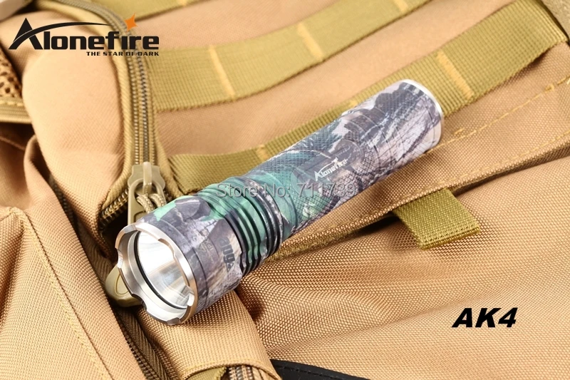 AloneFire AK4 CREE XM-L2 светодиодный 5 Режим HA III военный камуфляж класс Жесткий анодированный легкий фонарик факел для 18650 батареи