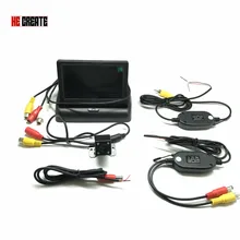 ÉL CREE Impermeable 4.3 “pulgadas TFT LCD Monitor Del Coche Sistema de Aparcamiento Inalámbrico Kit + Impermeable de Visión Nocturna Cámara de Visión Trasera Del Coche
