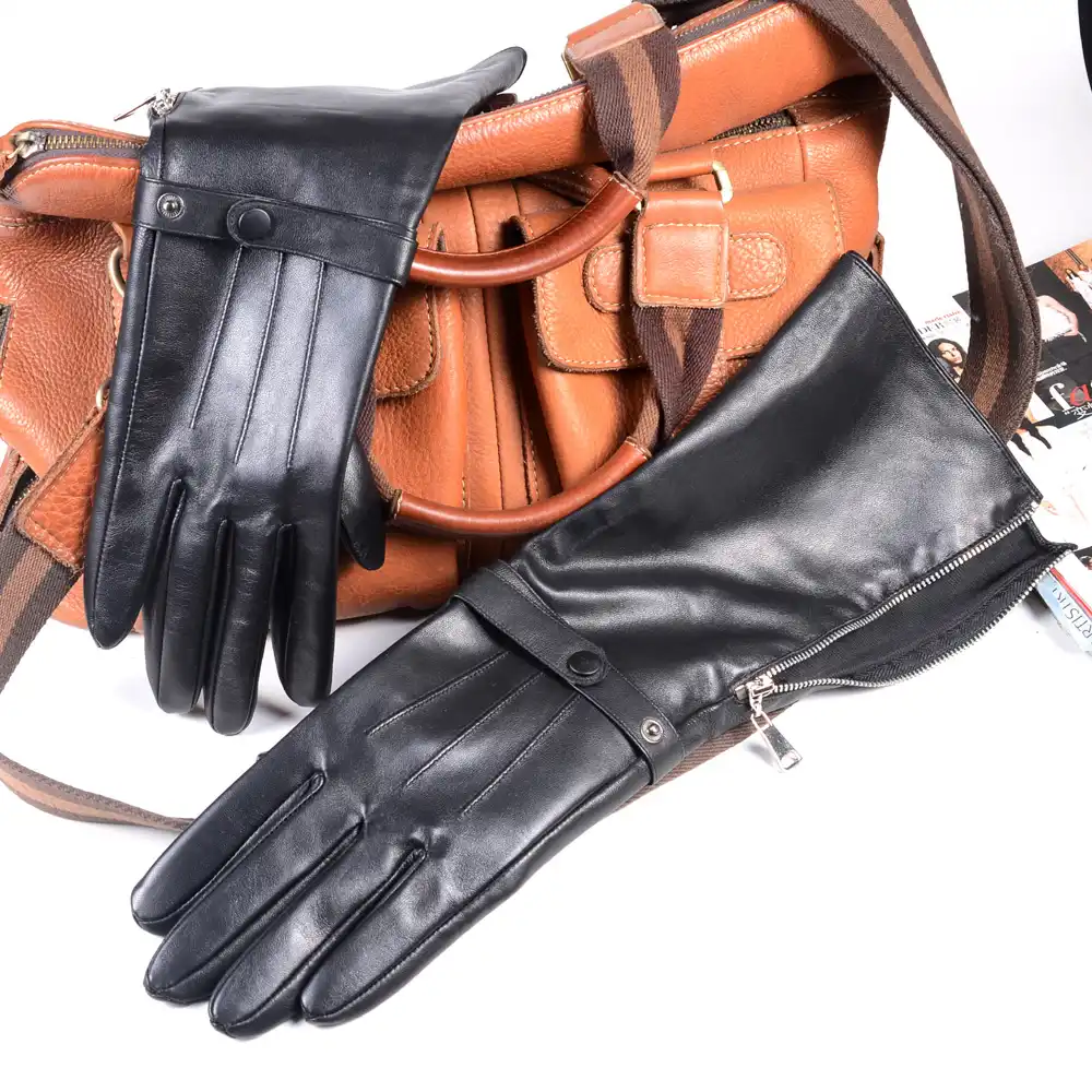 Brown Leather Gloves Long Arm Cuff Men/'s Medieval Renaissance