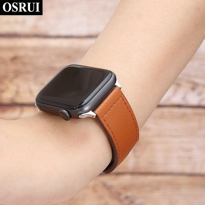 

42mm 38mm Single tour For Apple watch band 4 44mm 40mm correa Leather strap bracelet iwatch series 3/2/1 Wrist bracelet belt