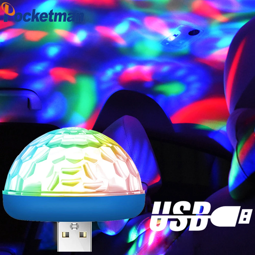 СВЕТОДИОДНЫЙ Автомобильный USB атмосферный свет DJ RGB Мини Красочный музыкальный звук лампа USB-C поверхность телефона для фестиваля вечерние караоке z25