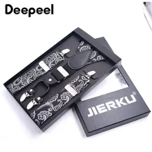 Deepeel/1 шт., 3,5X125 см, для взрослых, Мужские жаккардовые подтяжки, брюки с 4 клипсами, эластичные регулируемые ремни, роскошный деловой костюм, украшение