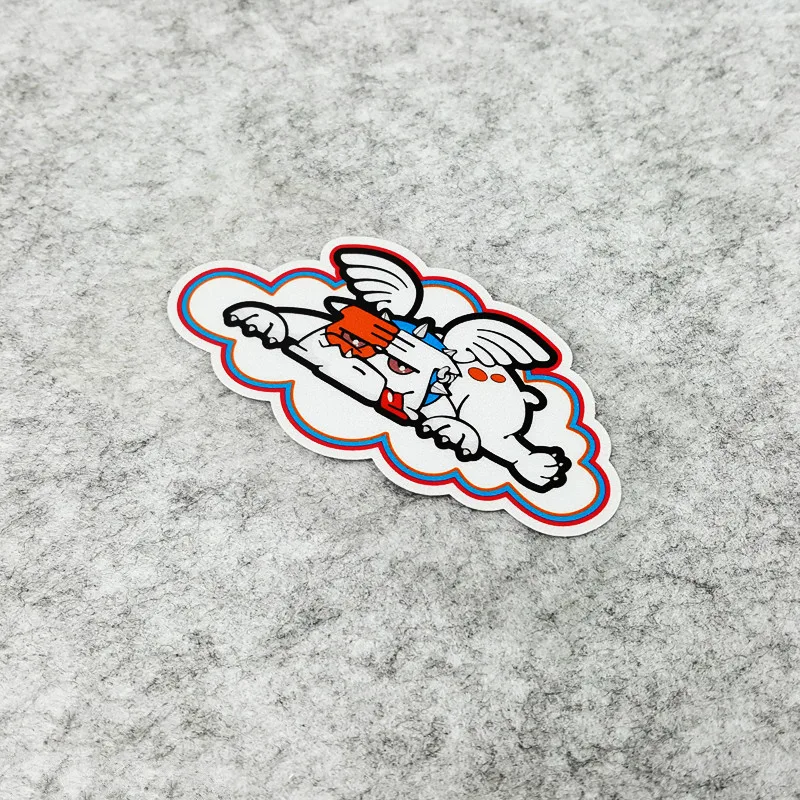 

GalonDeco MOTO GP Sticker Rossi Mascot Lucky Dog Angel Wings Cartoon Motorcycle Sticker Reflective Warning Sticker