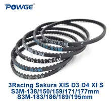 POWGE 3 гоночных Сакура D3 CS STD S3M Задний Передний ремень 138/150/159/171/177/183/186/189/195 мм 1:10 RC автомобиль дрейф на дороге XIS D4 XI S