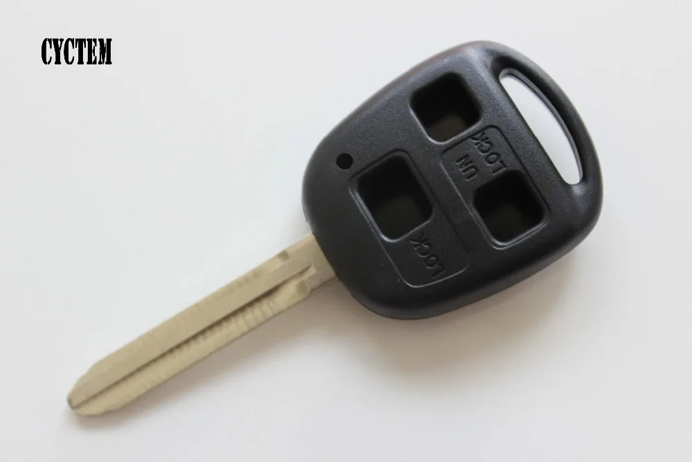 

CYCTEM 3 Buttons Flip Key Cover Car Blank Remote Key Shell Fob Case Fit For Toyota Camry With Toy43 Blade