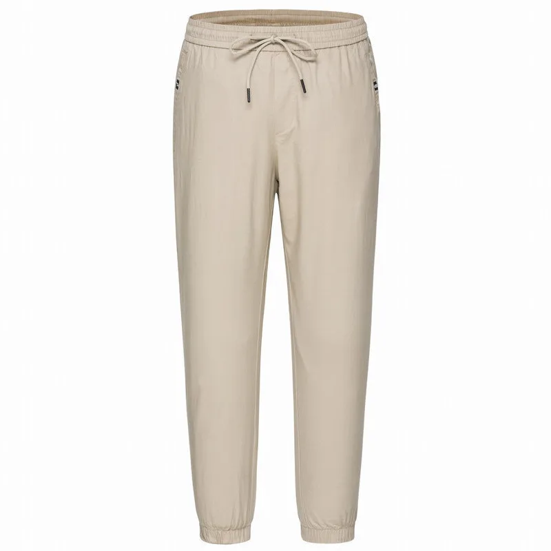 khaki SEMIR повседневные брюки мужские укороченные летние новые мужские тонкие брюки корейские тренды хлопковые брюки - Цвет: khaki