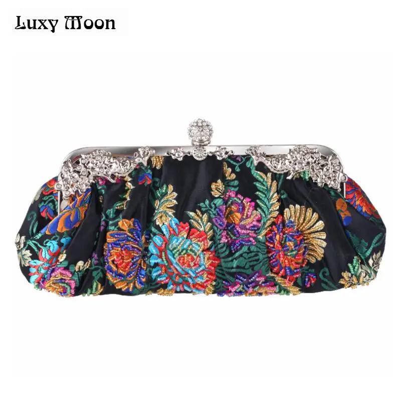 elegant Luxy Moon Embroidery Bag China Evening Day Clutch Wedding Bride