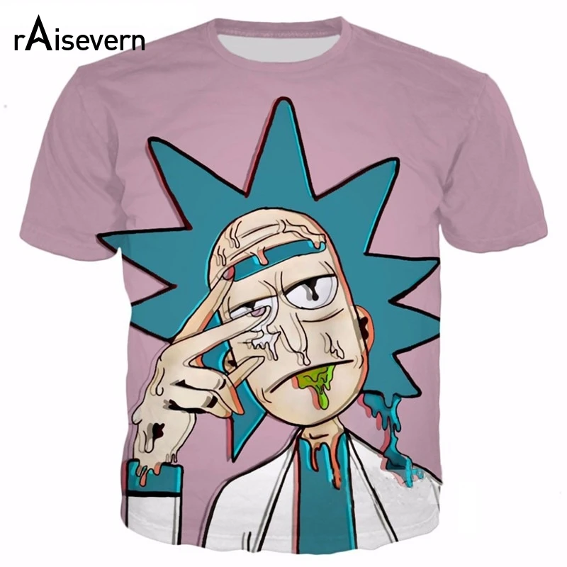 

Raisevern Hot Anime Rick And Morty T shirt Men Women Unisex 3D Tee Tops Casual Short Sleeve T-shirt Plus Size Dropship