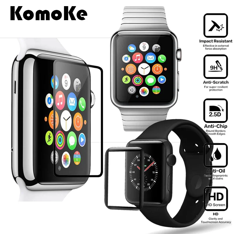 

For iWatch Apple Watch Series 2/3 38mm 42mm Clear Protector Cover 3D Curved Full Screen Coverage Tempered Glass Protective Film