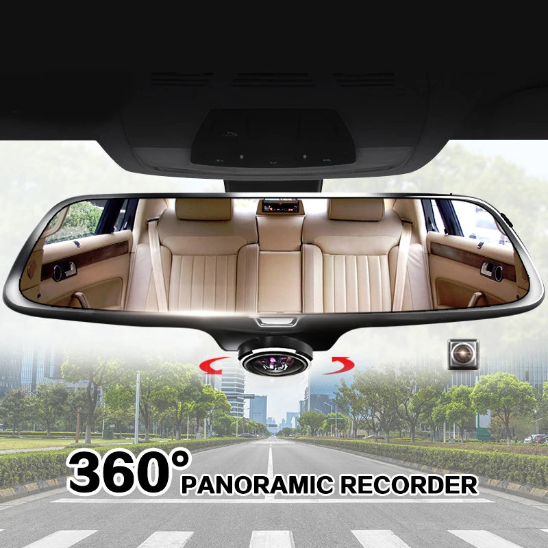 Сенсорный экран автомобиля Dvr с двойными линзами 5 дюймов HD 1440P Dash Камера ночной