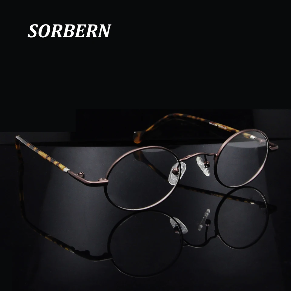 Occhiali Da Vista Vintage Tondi In Metallo | Montatura Ovale Mini Per Uomo E Donna | Accessorio Retrò Nero