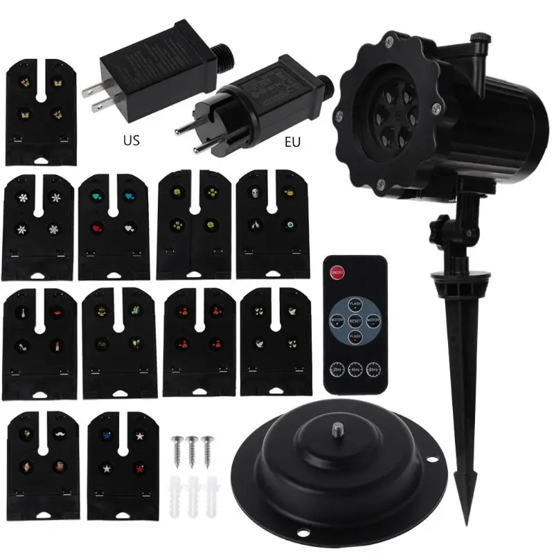

LED Stage Light With Remote Control 12 Colors Insert Card Waterproof Laser Projection Lamp