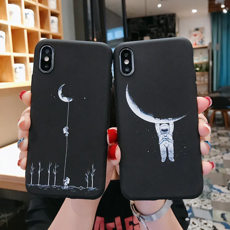 Чехол для телефона YOUVEI для iPhone 5 6 6 S 7 7 Plus 8 8 Plus X XR XS Max Cute Moon Line с рисунком, силиконовый чехол, Coque чехол для iPhone 7