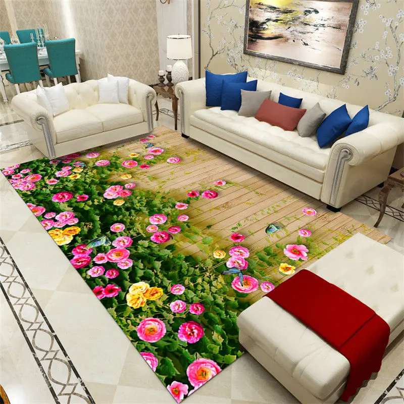 

Flower 3D Carpet Livingroom Home Decor Bedroom Carpet Sofa Coffee Table Rug Soft Kids Room Floor Mat Study Rugs cloakroom Carpet