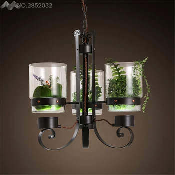 

JW Modern 3 Heads Iron Pendant Lamps DIY Plant Pendant Lights for Living Room Bedroom Cafe Bar Home Lighting Fixtures Decoration