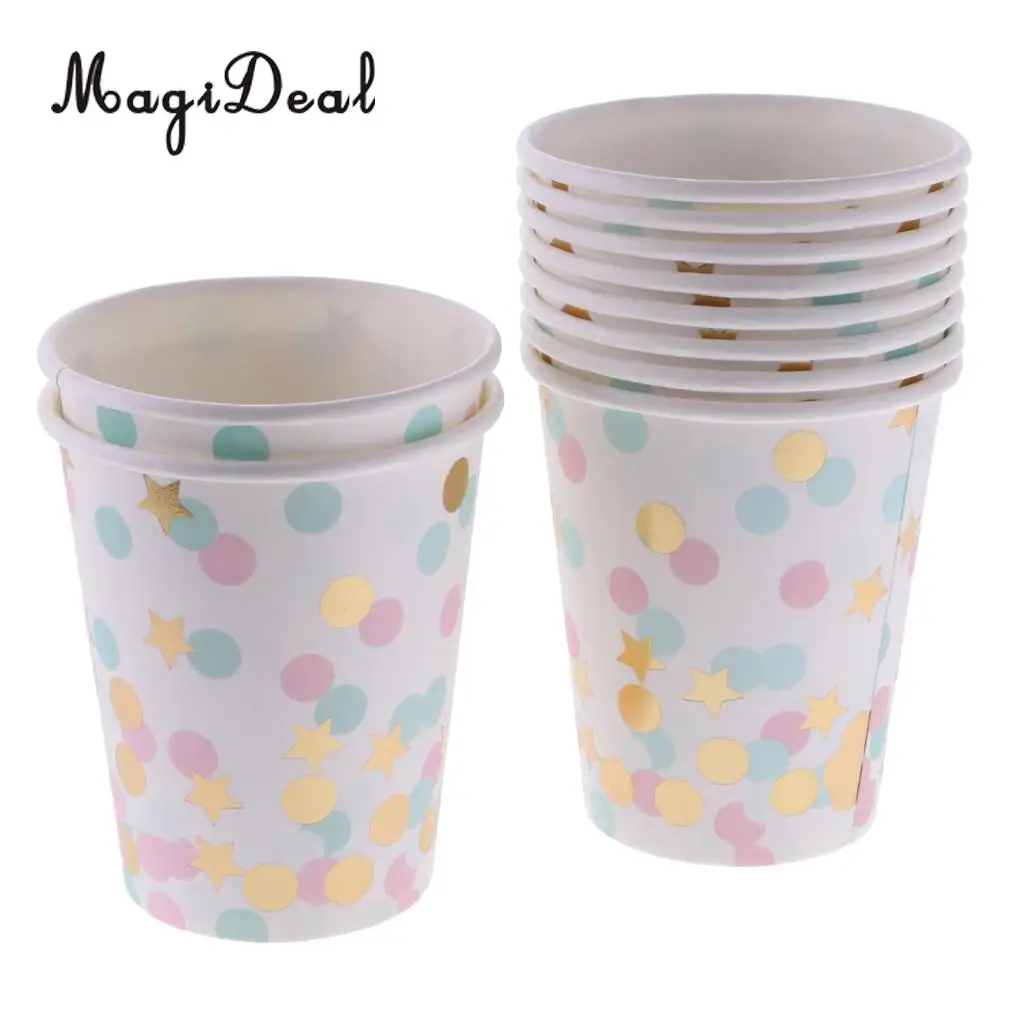 50 Sets Polka Dots Star Paper Plates Cups Baby Shower Birthday Wedding Party Dinner Disposable Tableware