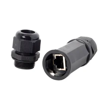 

Jimier Waterproof Connectors Locking CAT6 RJ45 Female to Female Lan Ethernet Network Waterproofable Extension Adapter Coupler