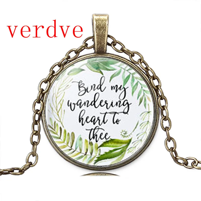 Привязать мое странствующее сердце к тебе зеленый лист цветочный Шарм ожерелье