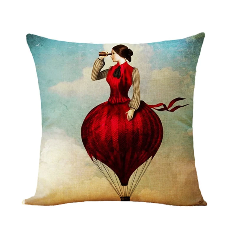 Новая мода европейский и американский стиль красивая девушка полиэстер печать диван Чехлы для подушек домашняя кровать наволочка - Цвет: 6