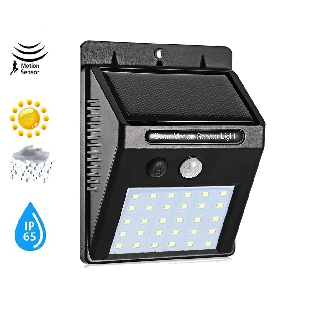 30/LED Солнечная энергия свет PIR датчик движения 1/2/4 шт настенная лампа наружная