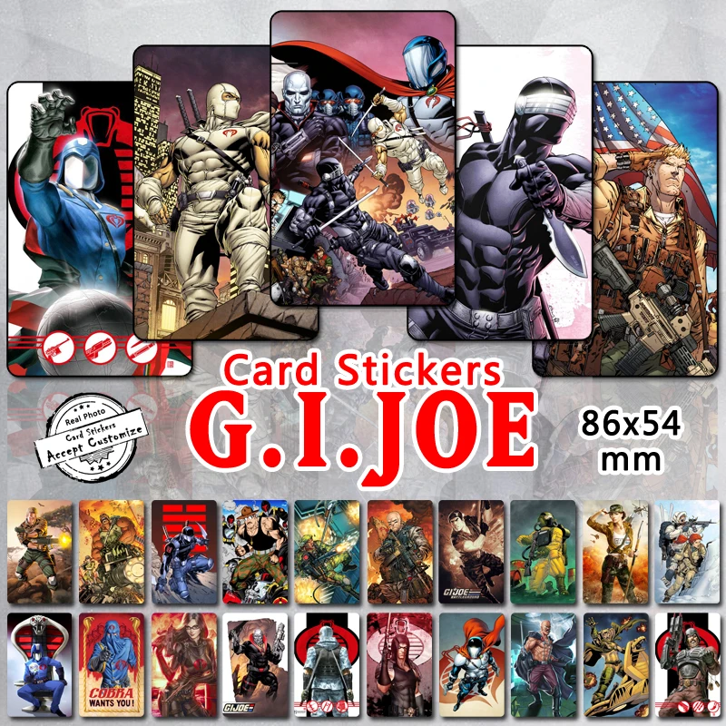 35 шт. Gi Joe Series Card sticker s Classic 80s Мультяшные персонажи Кобра командор Дюк змея глаза баронесса Глянцевая жесткая наклейка