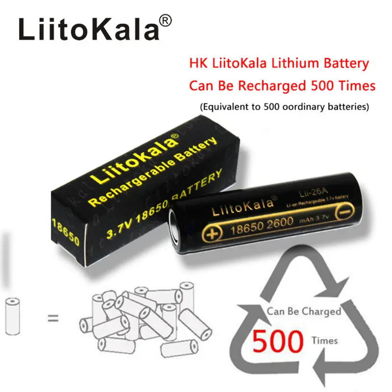 4 шт. 100% оригинал LiitoKala Lii 26A 18650 2600 мАч аккумуляторная батарея 3 7 в литий ионные