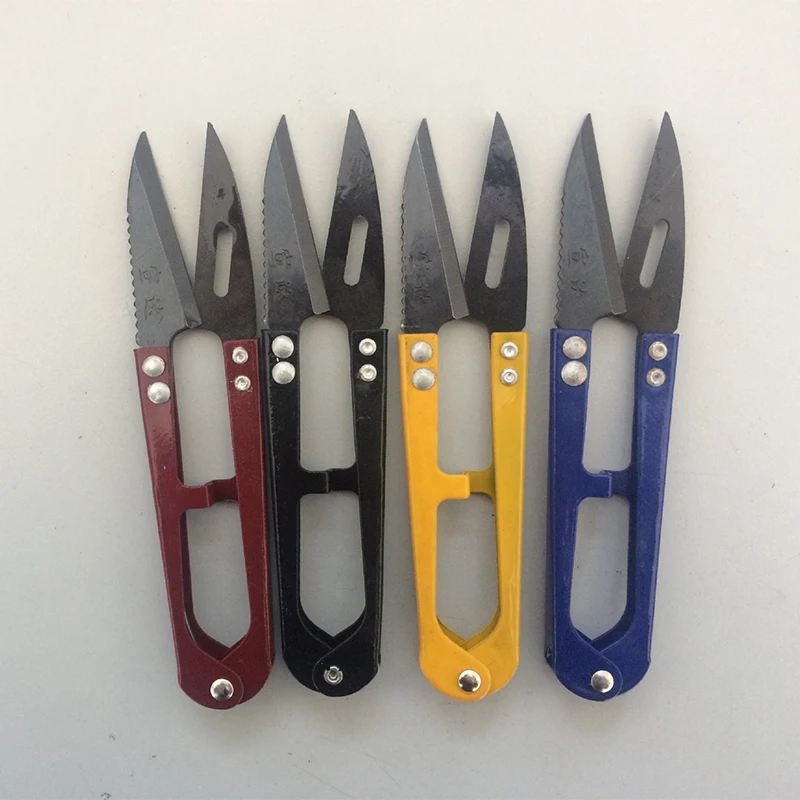 

U Shape Plastic handle black yarn small scissors manganese steel cross-stitch U cut yarn thread cutting tools
