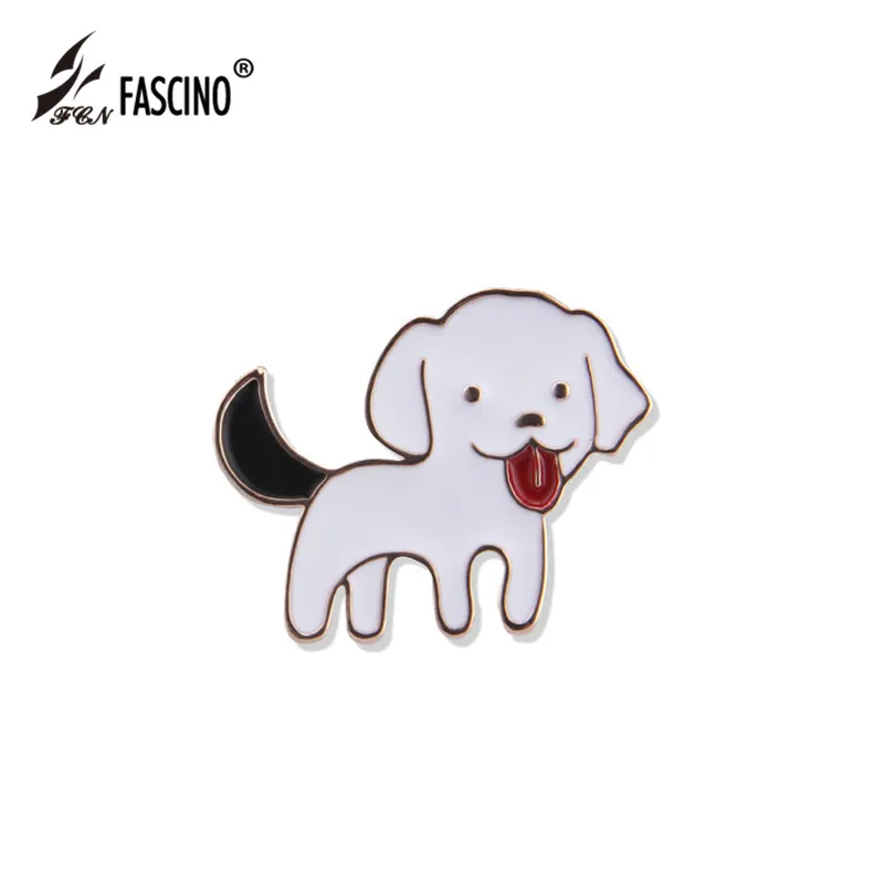 

Enamel Dog Brooches For Scarf Sweater Shoulder Collar Jewelry Pins Kids Men Women Christmas Gifts Rose Gld Color Crosage Clips