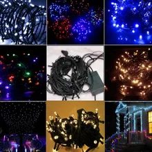 Светодиодный 10 метров черный зеленый шнур светодиодные лампы Открытый водонепроницаемый струны декоративные рождественские огни
