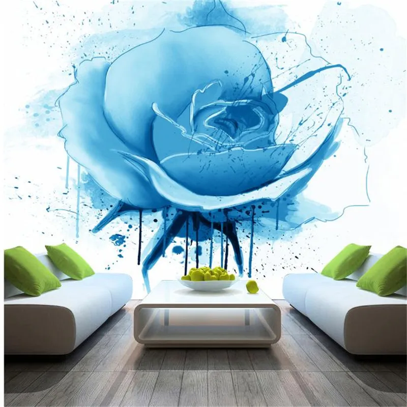 custom wallpaper for walls 3 d effect flower murals simple hand painted