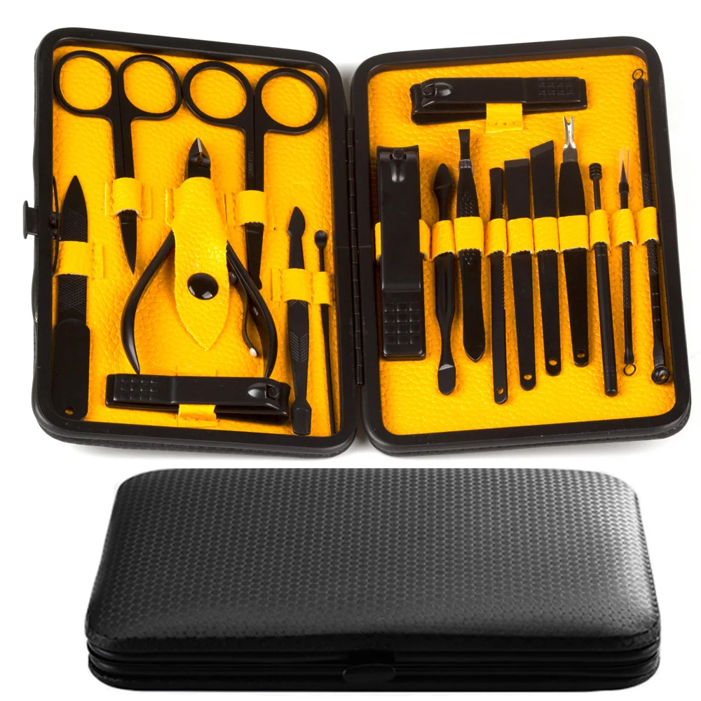 Günstig Schwarz Nagel Clipper Drücker Nipper Trimmer Scissor Pinzette Messer Ohr auswahl Pflege Maniküre Pedidure Set Kunst Werkzeuge Kit Zubehör