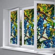 Практичная уборная, Туалет ПВХ самоклеющаяся Водонепроницаемая статическая пленка на окна витражная Виноградная уединение стеклянная самоклеящаяся пленка для окон