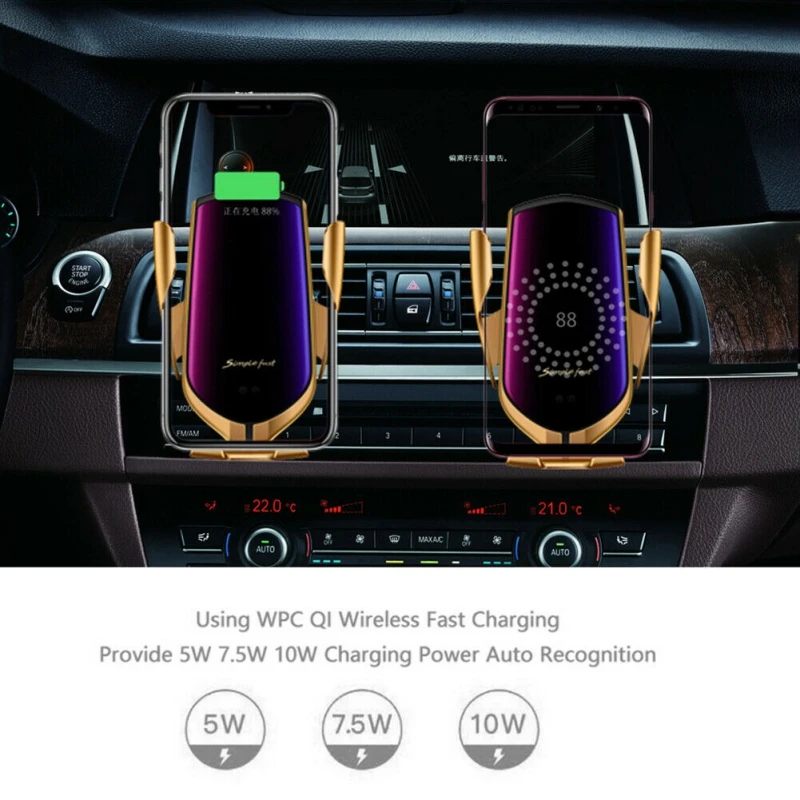 Зарядка беспроводной автомобильное зарядное устройство крепление, Универсальный 360 градусов вращения Авто зажима Air Vent держатель телефона для iphone huawei samsung