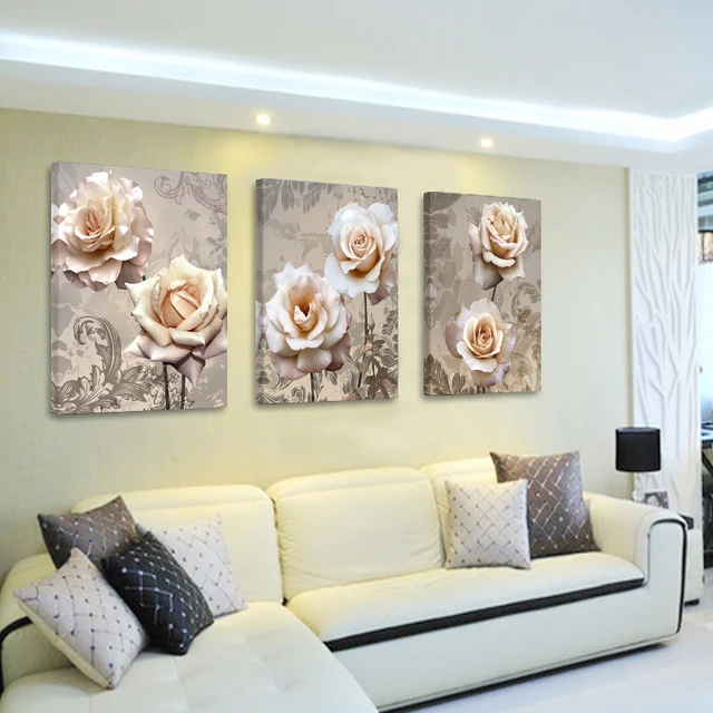 Online Shop 3P flower bedroom vintage home decor canvas painting ... Online Shop 3P flower bedroom vintage home decor canvas painting ...