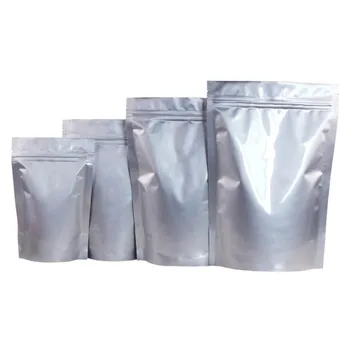 

100pcs/lot Stand-up Pure Aluminum Foil Ziplock Bag Foil Gift Coffee Beans Packaging Bag Sunproof Waterproof Foil Nuts Pack Pouch