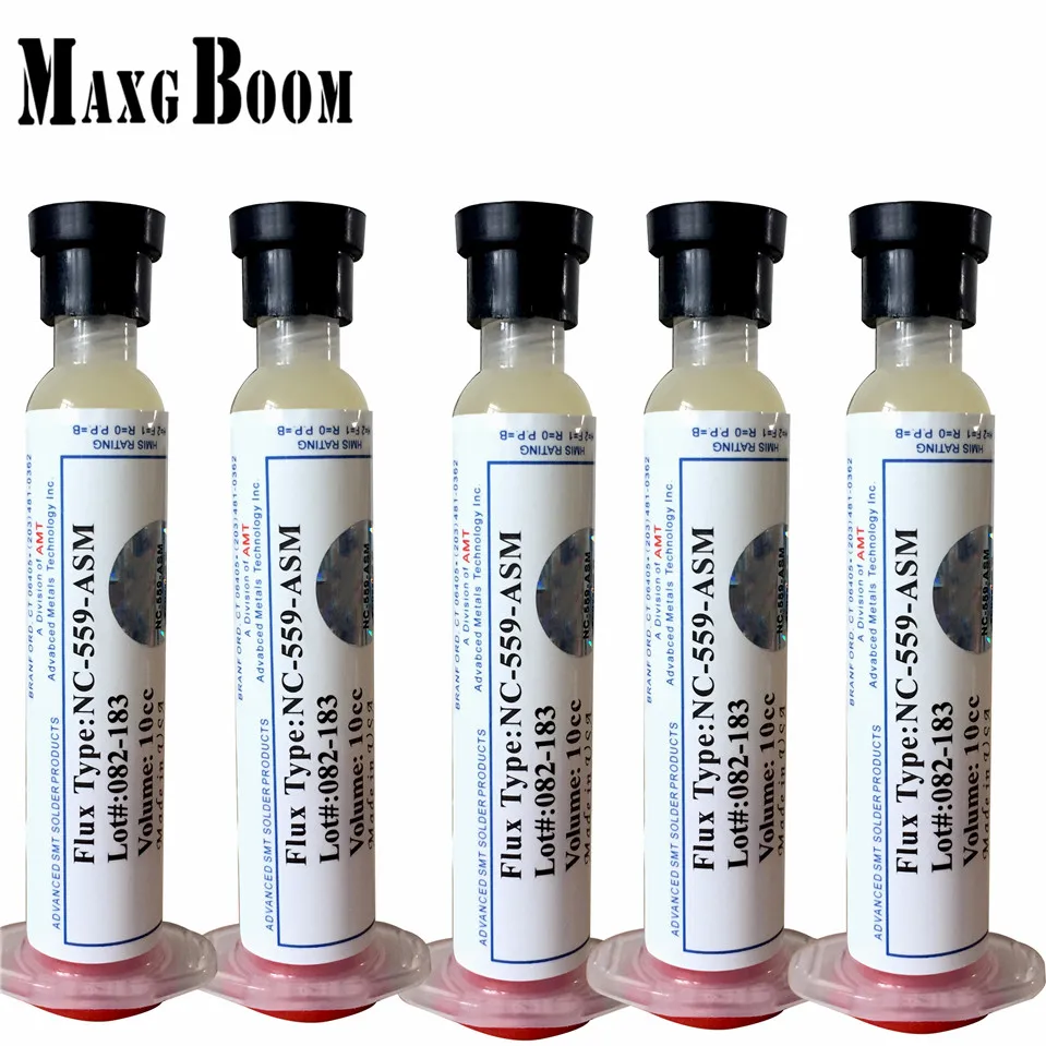 

Made in USA! 5/lot 10cc NC-559-ASM Flux paste lead-free solder paste solder flux