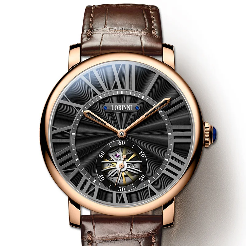 

Switzerland New Luxury Brand LOBINNI Watch Men Mechanical Men's Watches Sapphire 50 M Waterproof relogio Skeleton Clock L16016-4