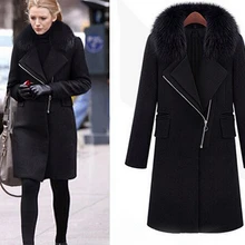 Новинка года; сезон осень-зима; пальто из искусственного лисьего меха; длинное шерстяное пальто; модная теплая длинная куртка
