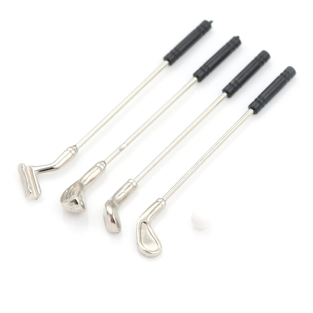 Golf Sticks with 1 Ball Doll Accessory Kids Toy Dollhouse Miniature Accessories 6.5cm Newest Sale 5pcs/set