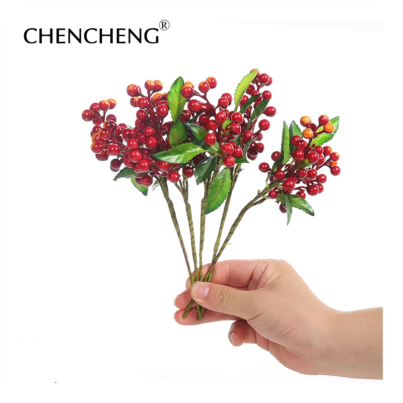 CHENCHENG, 11 шт./лот, искусственные растения, искусственные ягоды, ветка, растения, имитация фруктов, для фотосессии, рождественские украшения для дома