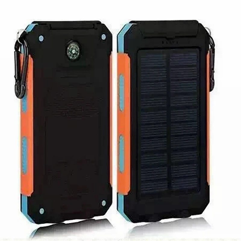 Солнечное зарядное устройство, водонепроницаемый аккумулятор, 20000 мА/ч, внешний портативный внешний аккумулятор на солнечной батарее и подключаемый светодиодный светильник для смартфонов