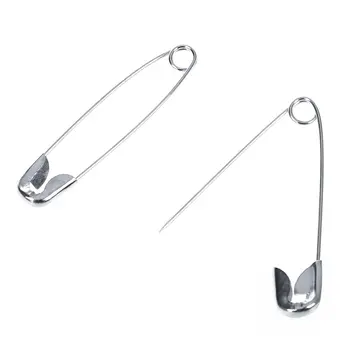 

1.5" x 0.32" Silver Tone Metal Clothing Trimming Fastening Safety Pins 1000 Pcs